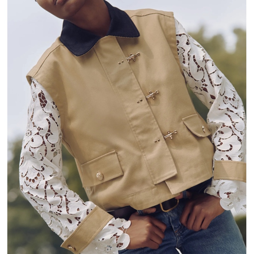 Hill House The Clarisse Jacket in Khaki Canvas